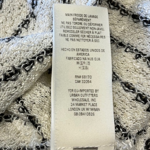 Free People “We The Free” Angel Island Stripe Hacci Sweater Ivory Black - Small - Picture 11 of 16